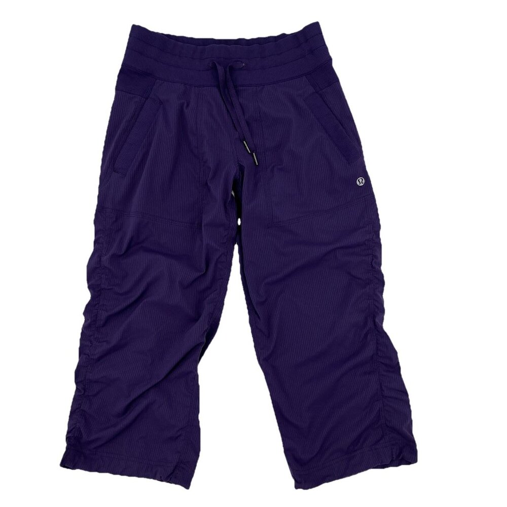 Lululemon Studio Crop No Liner Womens 4 Power Purple Loose Fit Yoga Workout